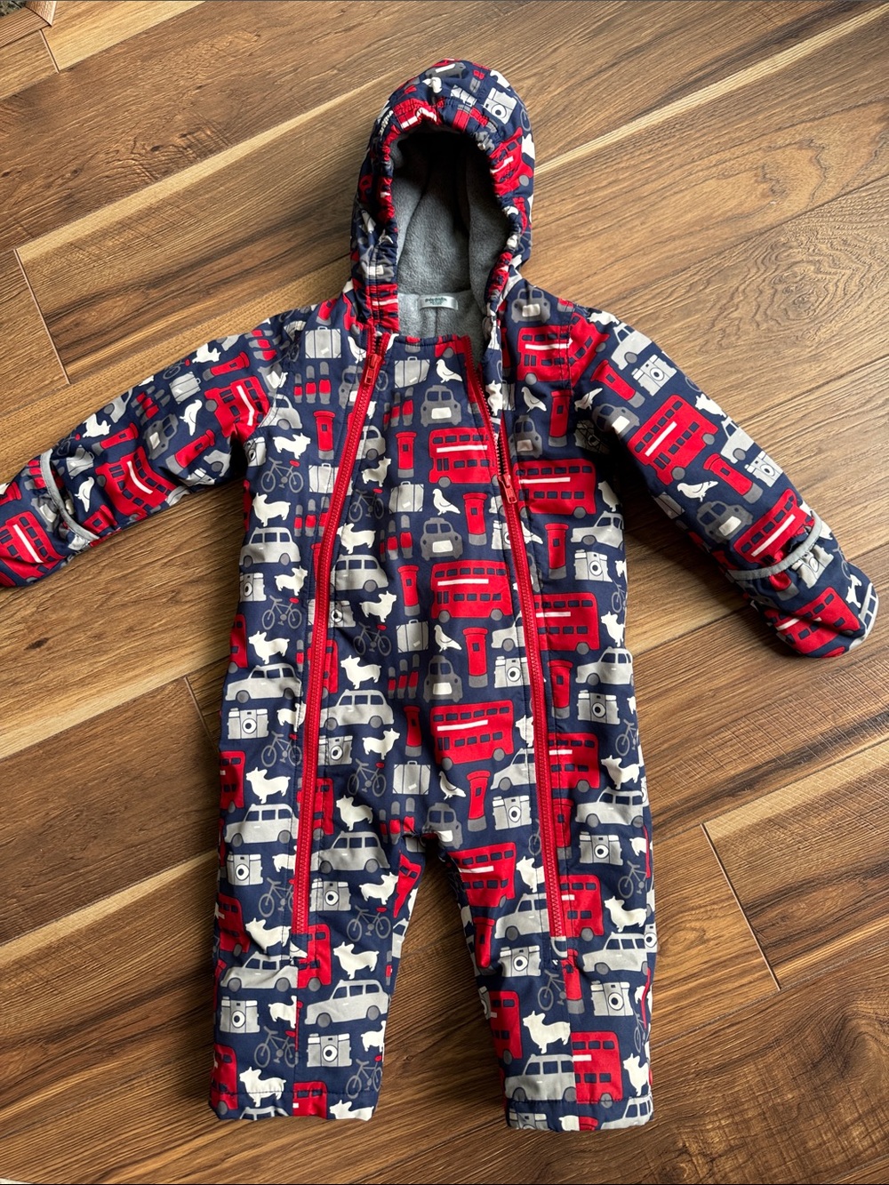 EUC Baby Boden Snowsuit Navy and Red 18/24 Month